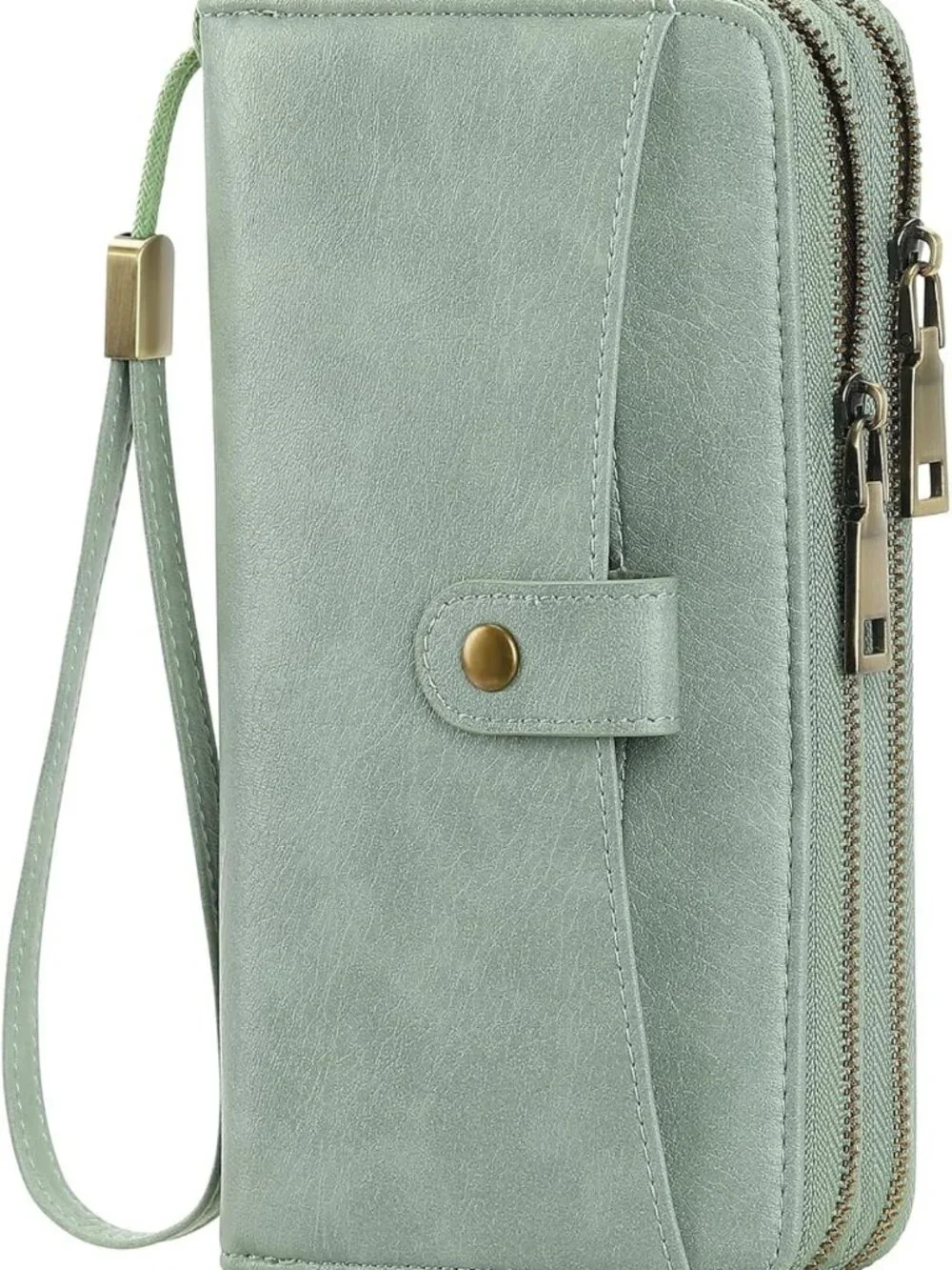 Stylish Large Capacity RFID Blocking Leather Wallet - Double Zipper Clutch